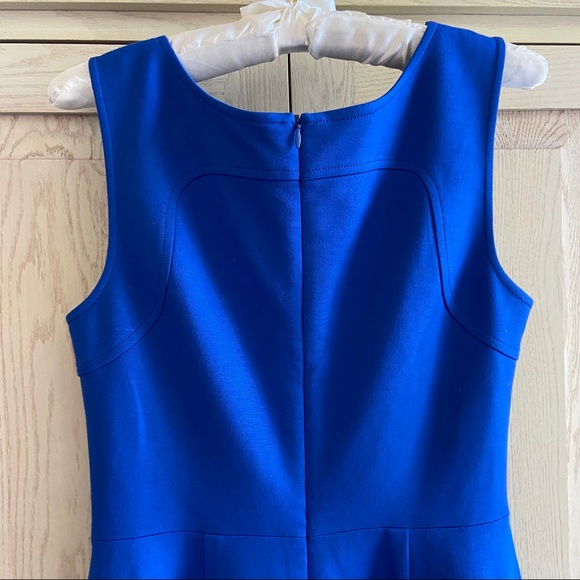 Trina Turk Blue Sleeveless Knee-length Dress with Gold Buttons | Size 4 - Picture 6 of 7